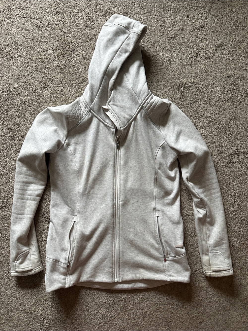 Athleta Light Gray Full-Zip Hoodie Jacket
